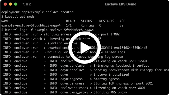 Secure Enclaves with EKS demo on YouTube