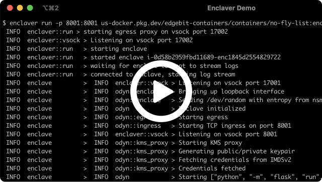 Enclaver demo on YouTube